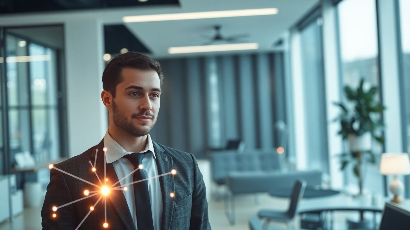 AI answering service interacting with business professional.