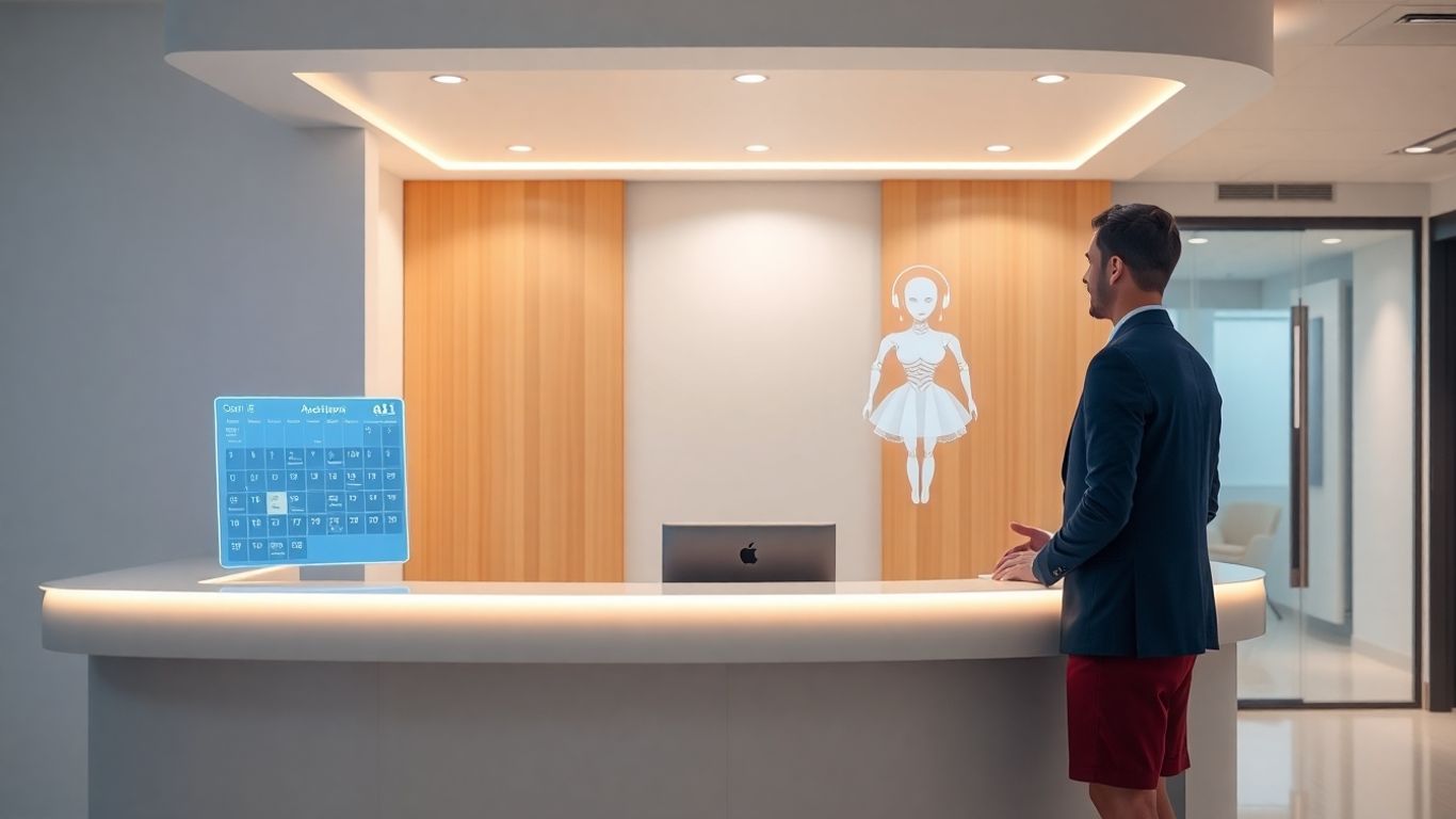 AI receptionist managing appointments on a digital interface.