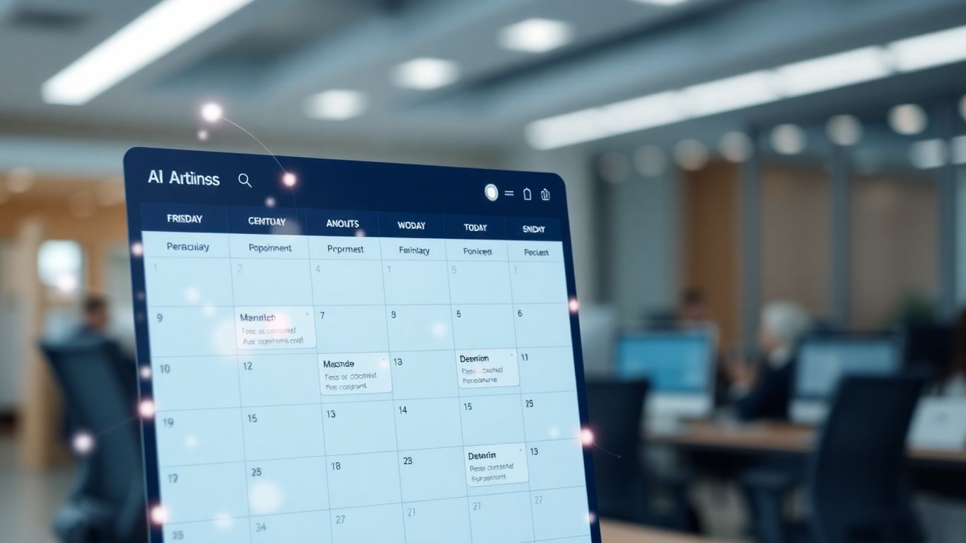 AI managing appointments on a digital interface.