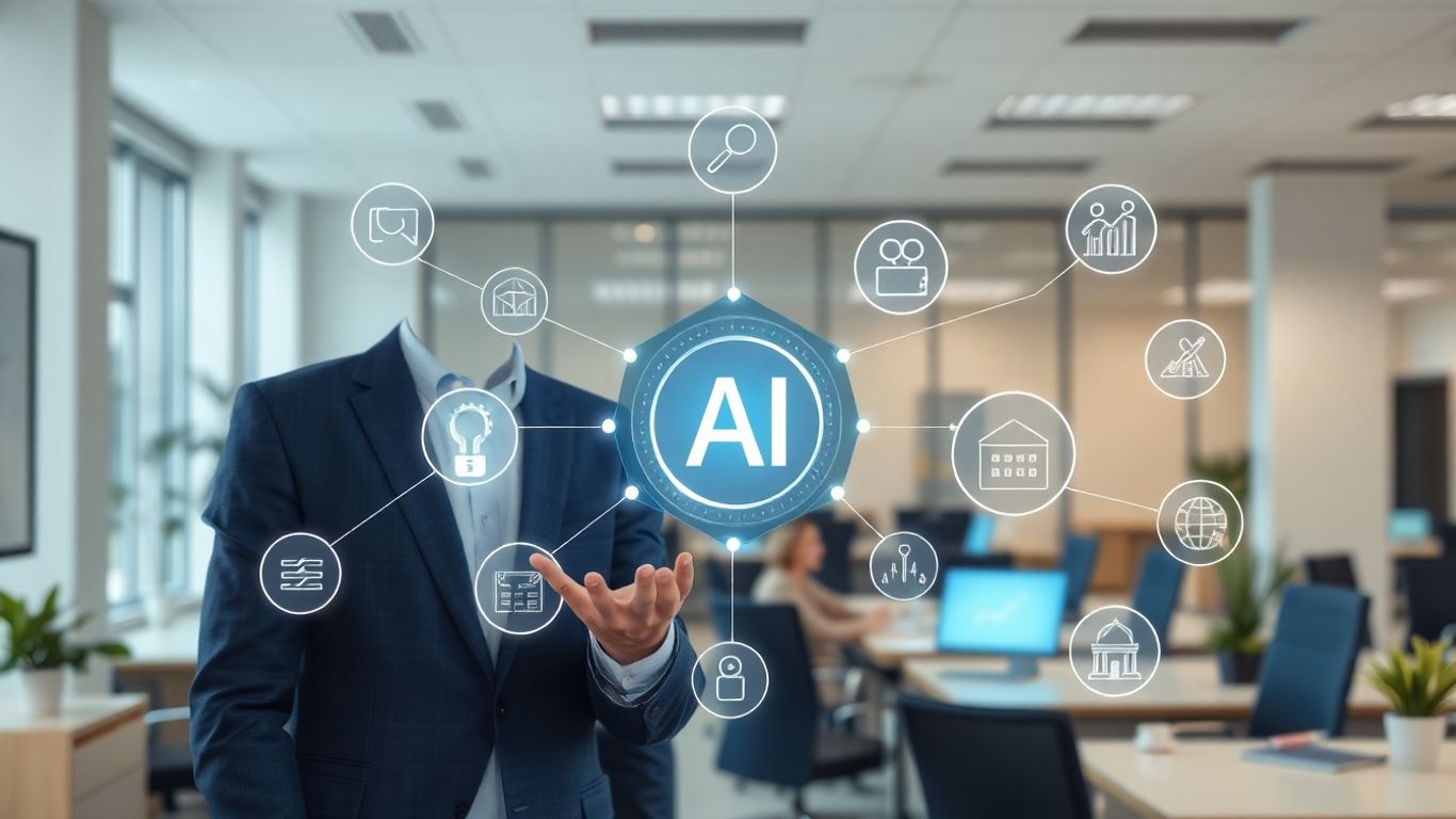 Person using AI interface for business growth