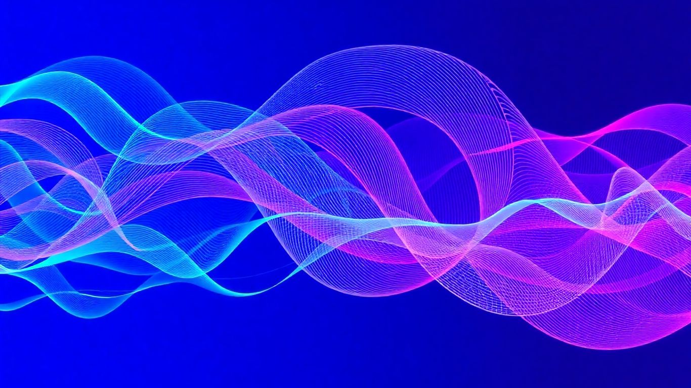 Abstract sound waves in blue and purple