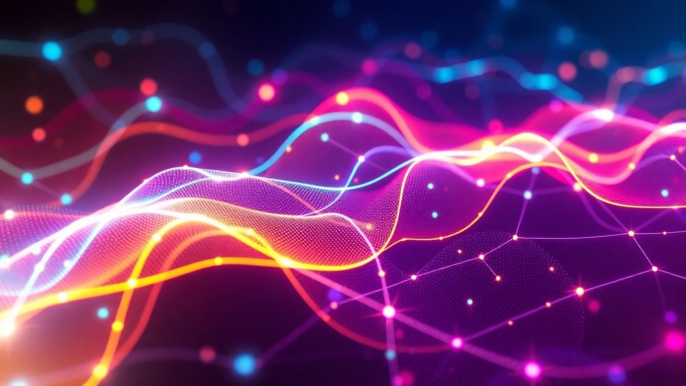 Abstract sound waves and neural network patterns