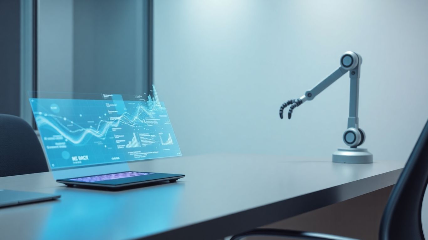 AI receptionist interface with robotic arm