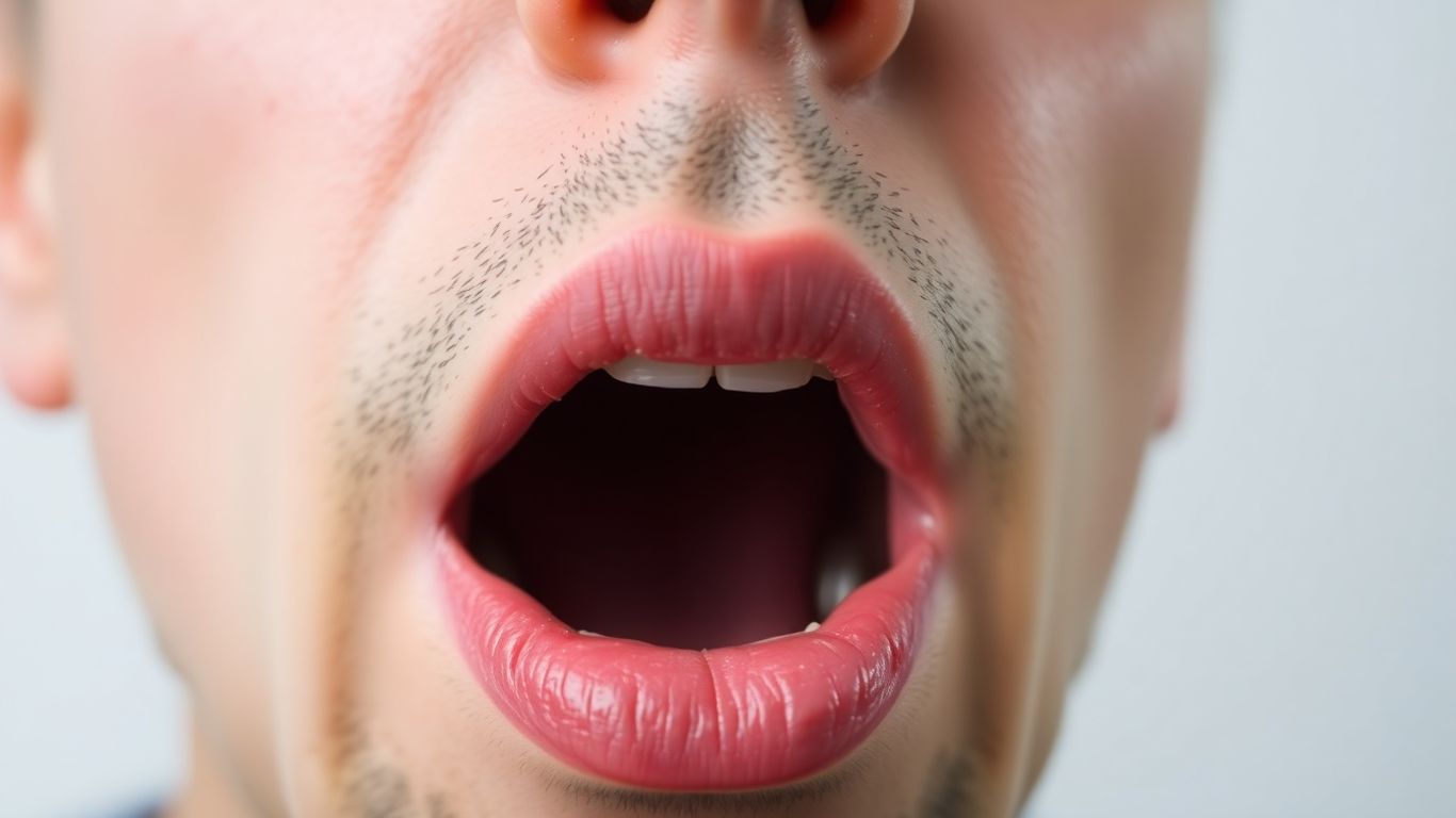 Human mouth articulating speech with sound waves