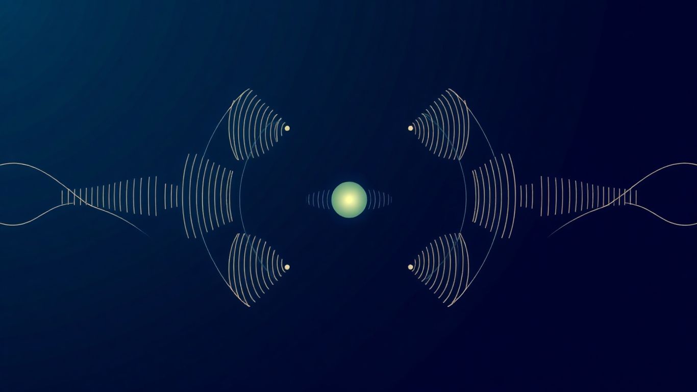 Multiple abstract sound waves indicating parallel calls.