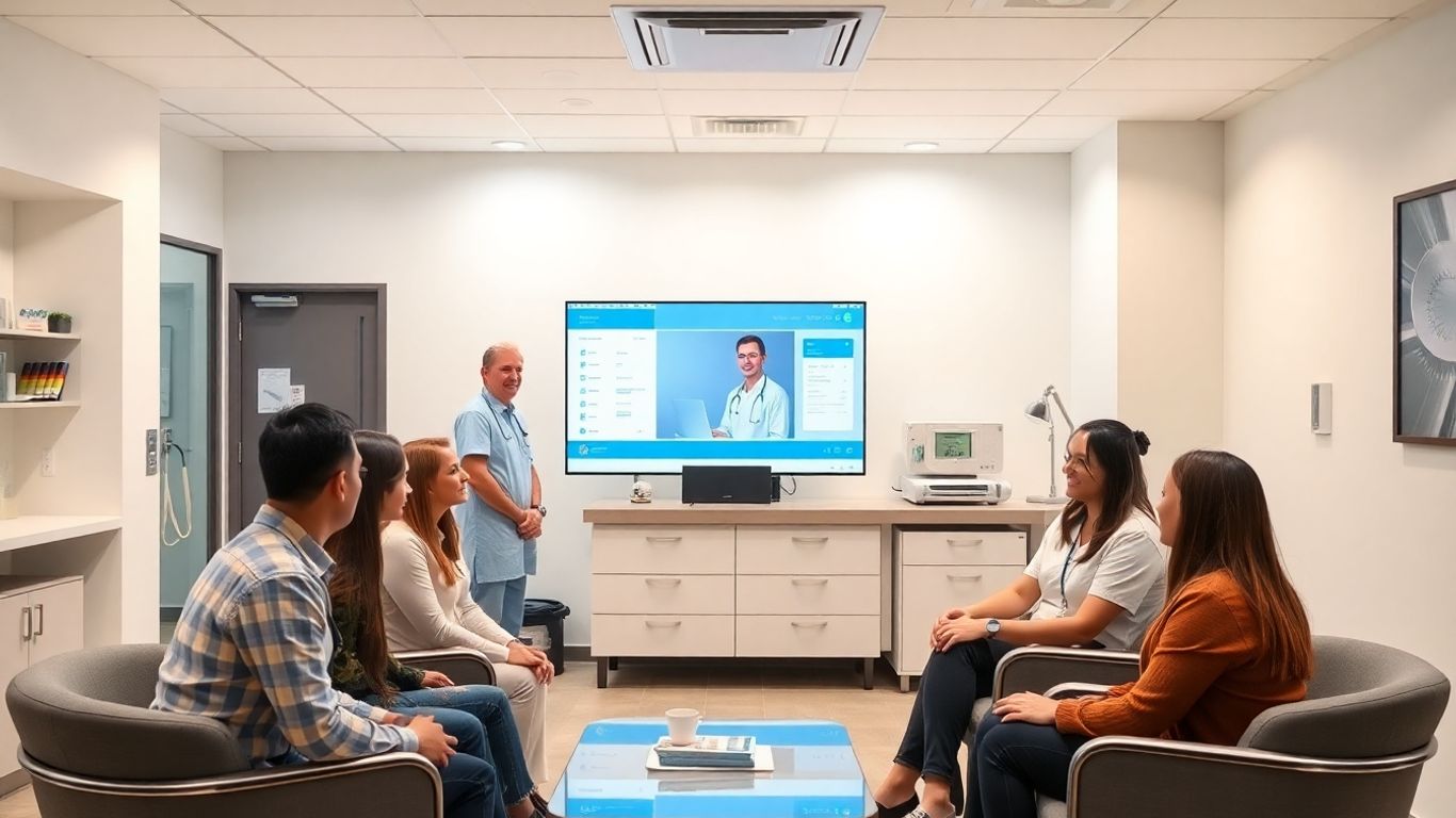 Medical staff and patients aided by a virtual receptionist