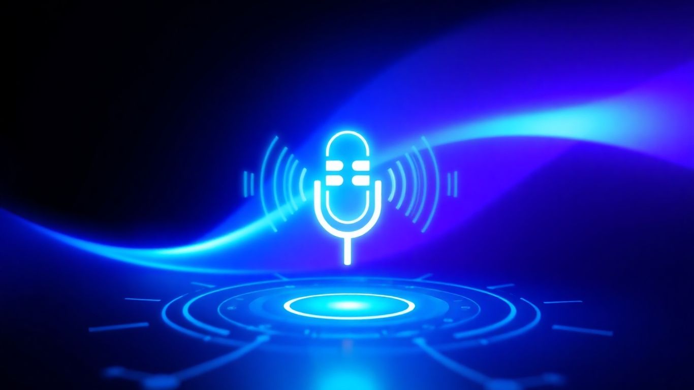 Voice AI platform interface with sound waves