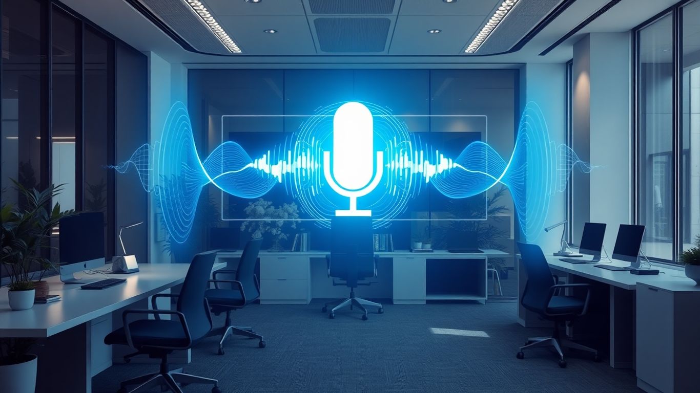 AI voice agent interface with soundwaves.