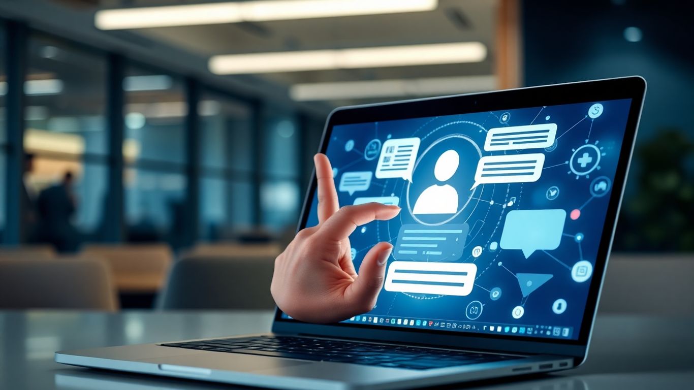 AI chatbot interface on a laptop screen.