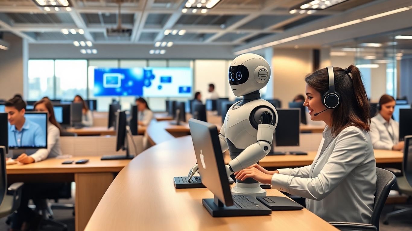 Verizon call center with AI and human agents