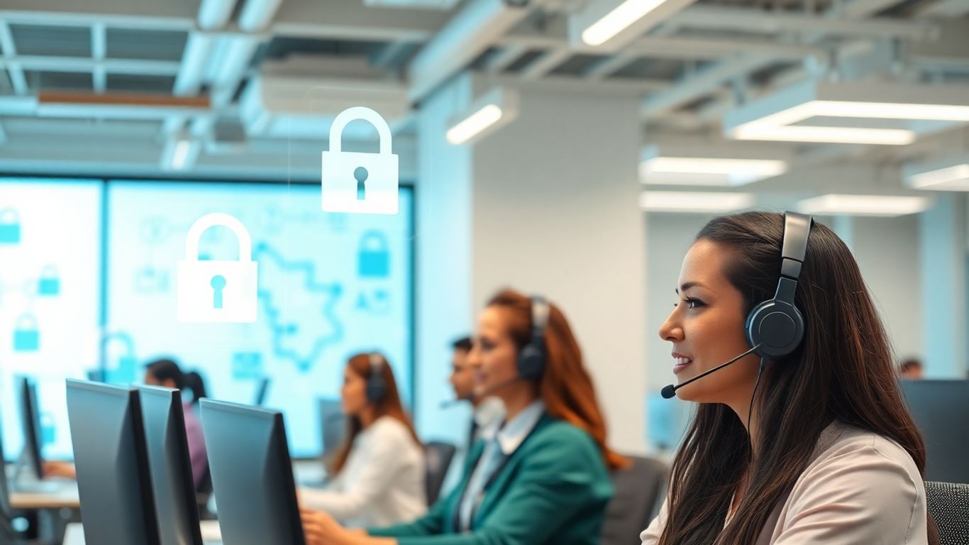Healthcare call center agents ensuring data security