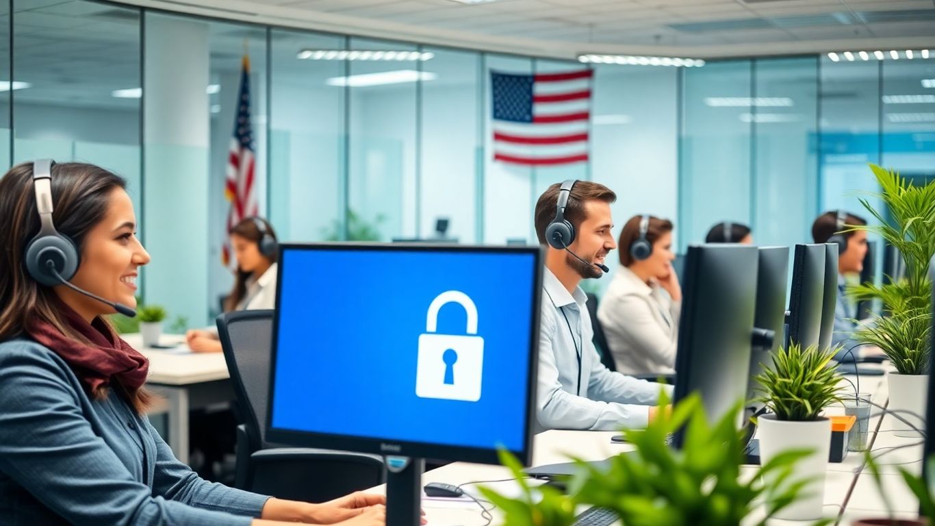 Secure, modern USA call center with diverse staff