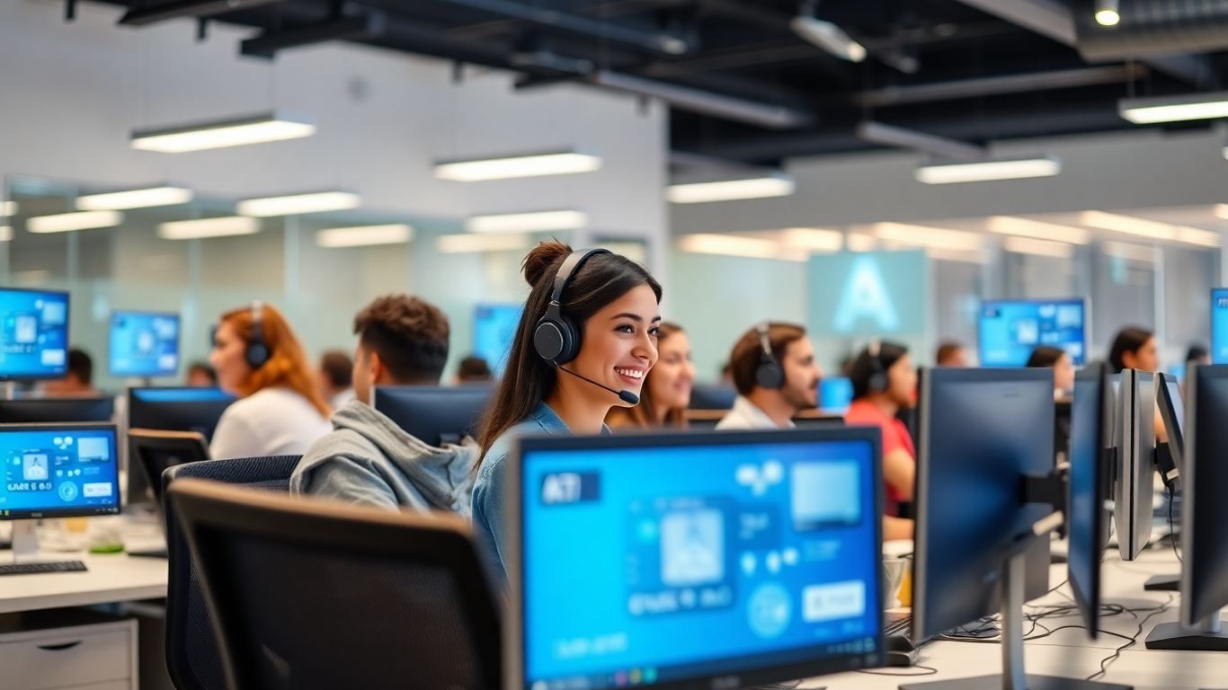 Modern call center agents using advanced AI technology