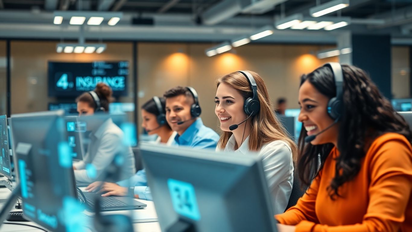 Insurance agents using advanced call center technology in 2025