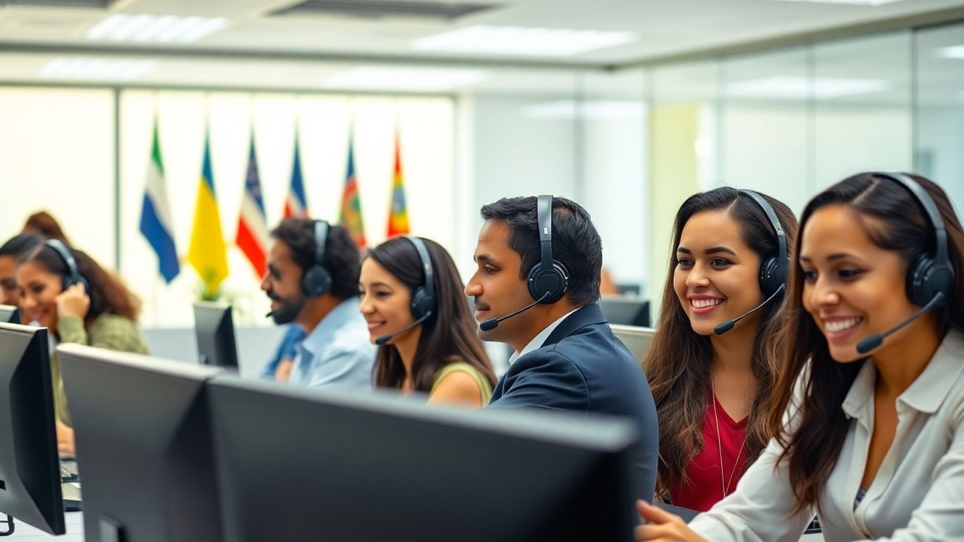 Multilingual call center agents working in Santo Domingo