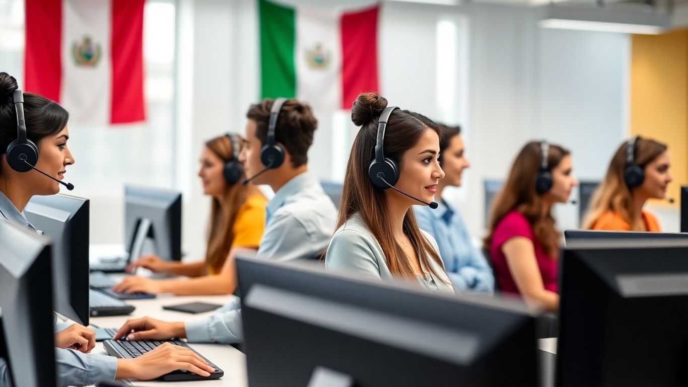 Guatemalan call center agents in modern office setting