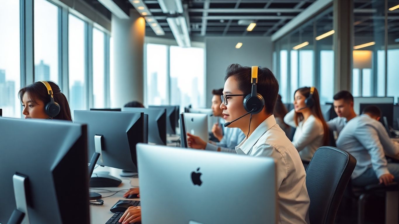 Philippines call center agents working at desks