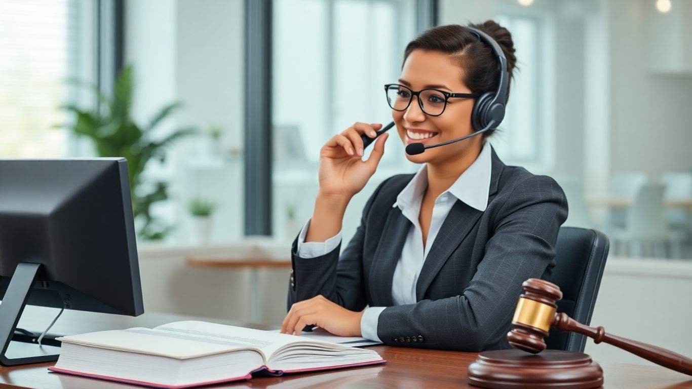 Law firm call center agent assisting a client
