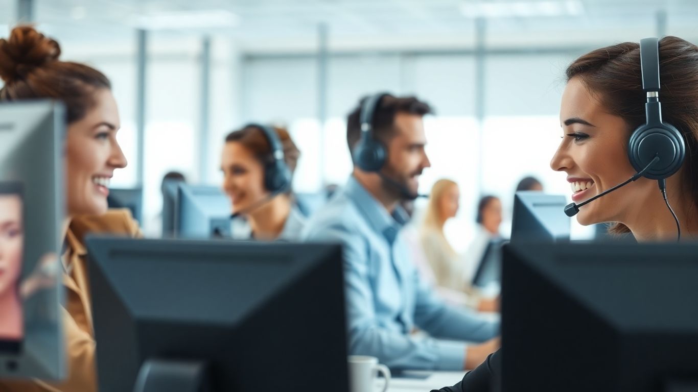 Smiling call center agents using futuristic technology