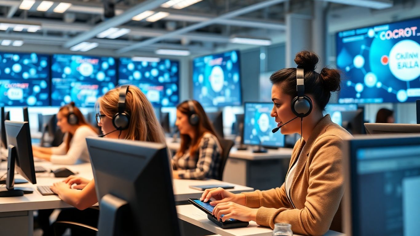Call center agents working in an omnichannel environment