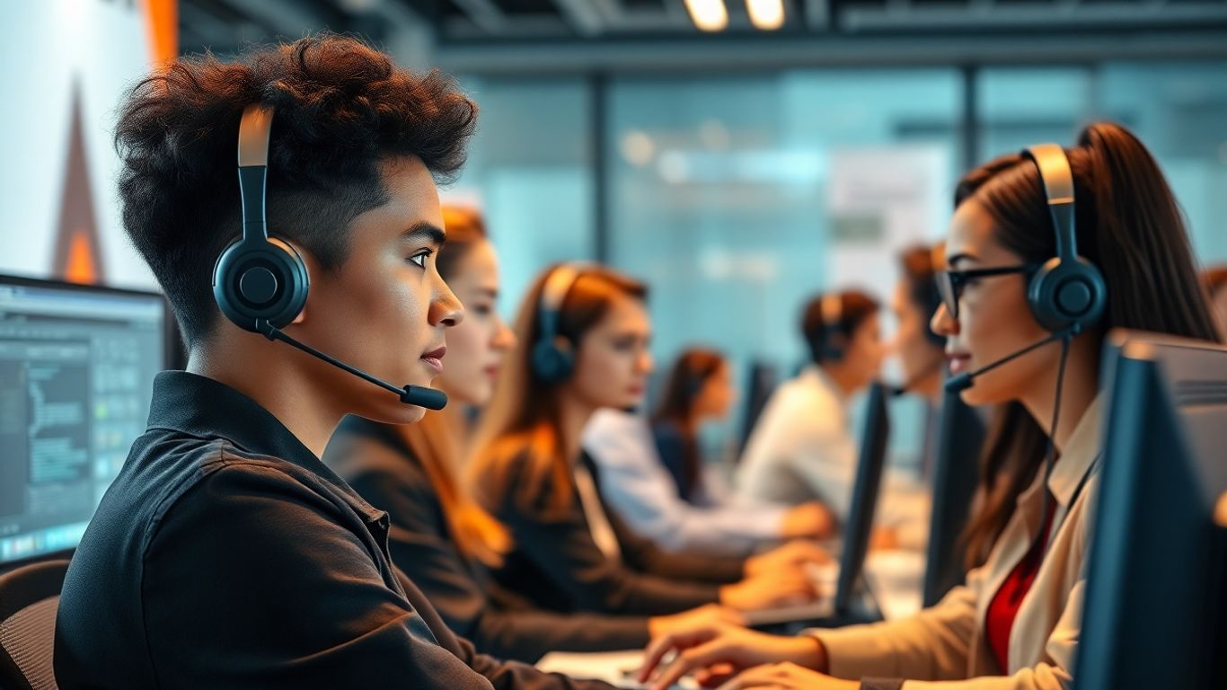 Outbound call center agents using advanced technology in 2025