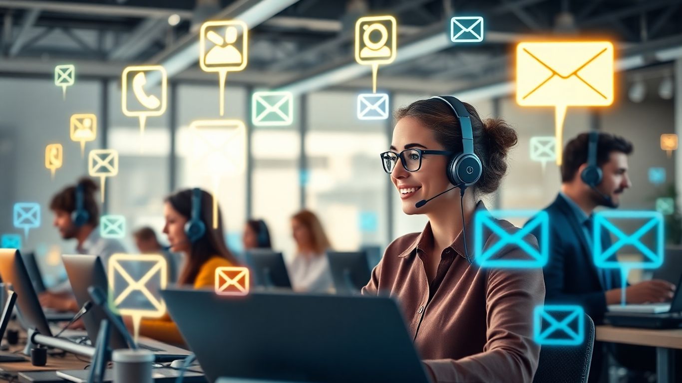 Agents using devices in a high-tech support center