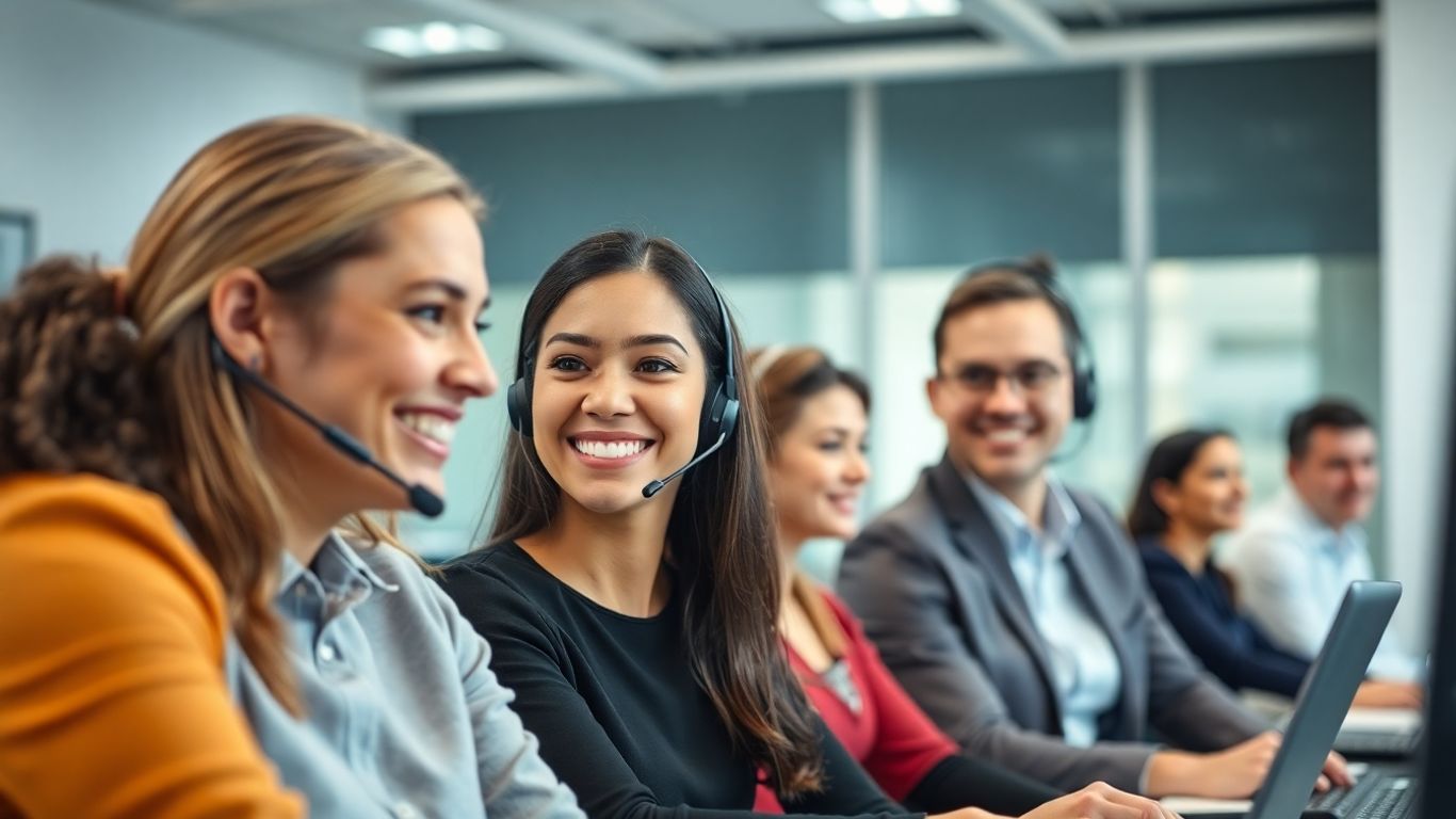 Call center agent listening with empathy and kindness.