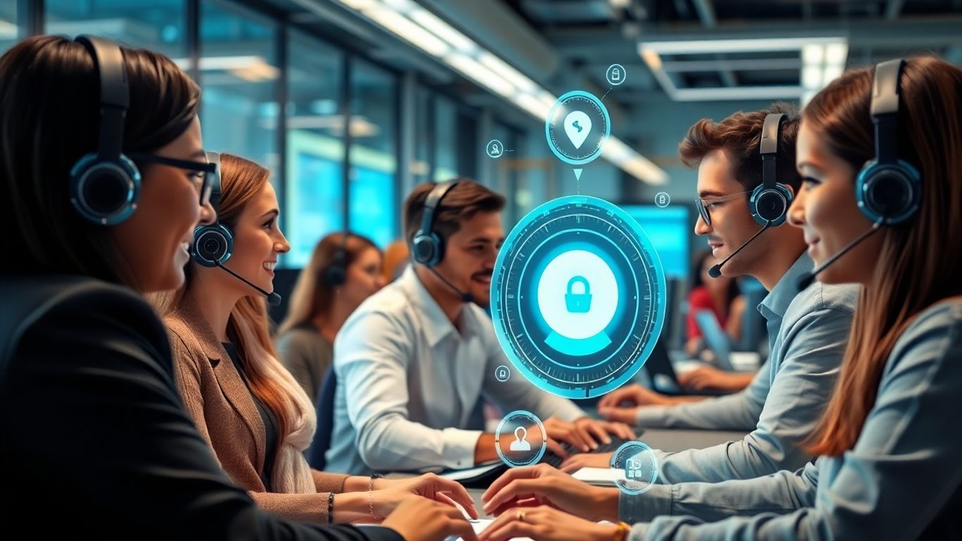 Call center agents using advanced technology and AI interfaces