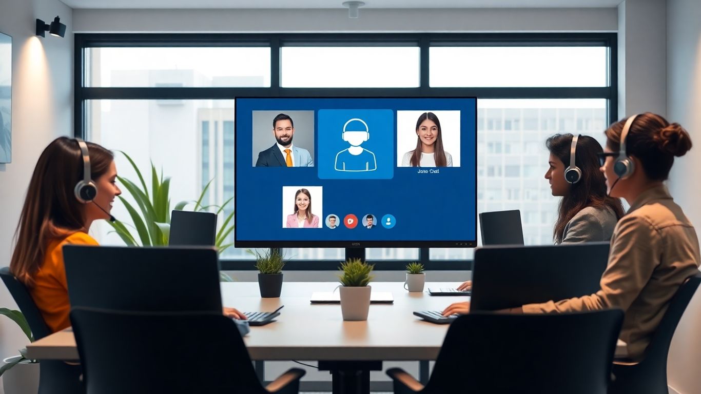 Small office with AI assistant and call center agents