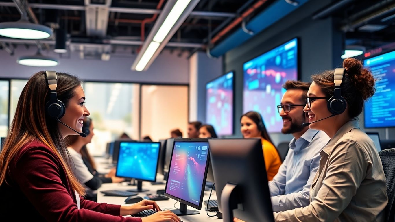 Call center agents offering personalized customer service