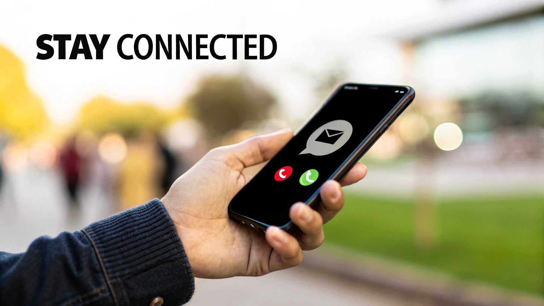 A person looking stressed at their phone after a missed call.