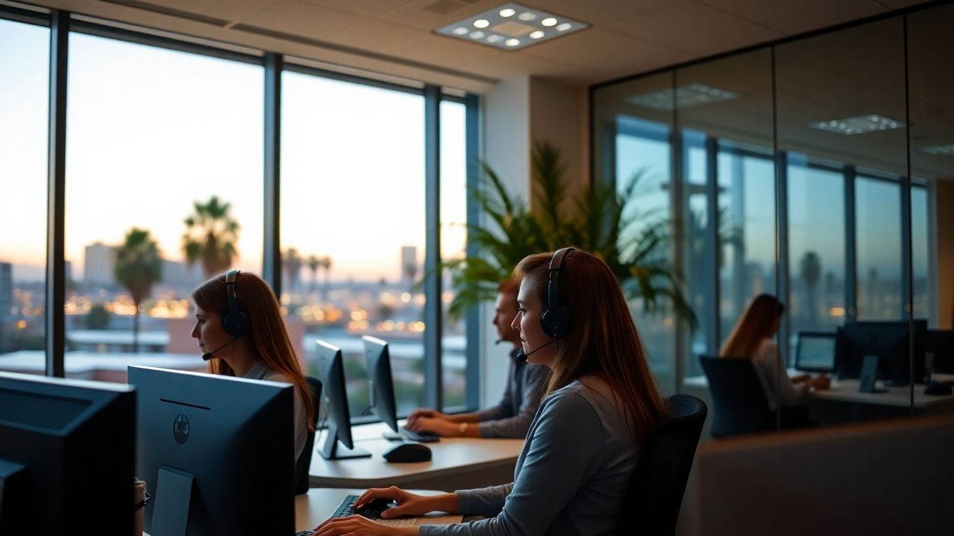 Customer service agents in a Huntington Beach office