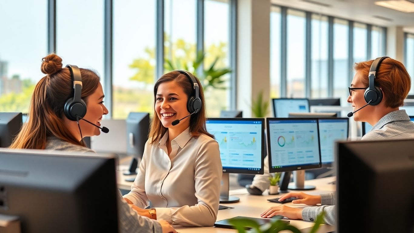 Call center agents using computers with scheduling tools