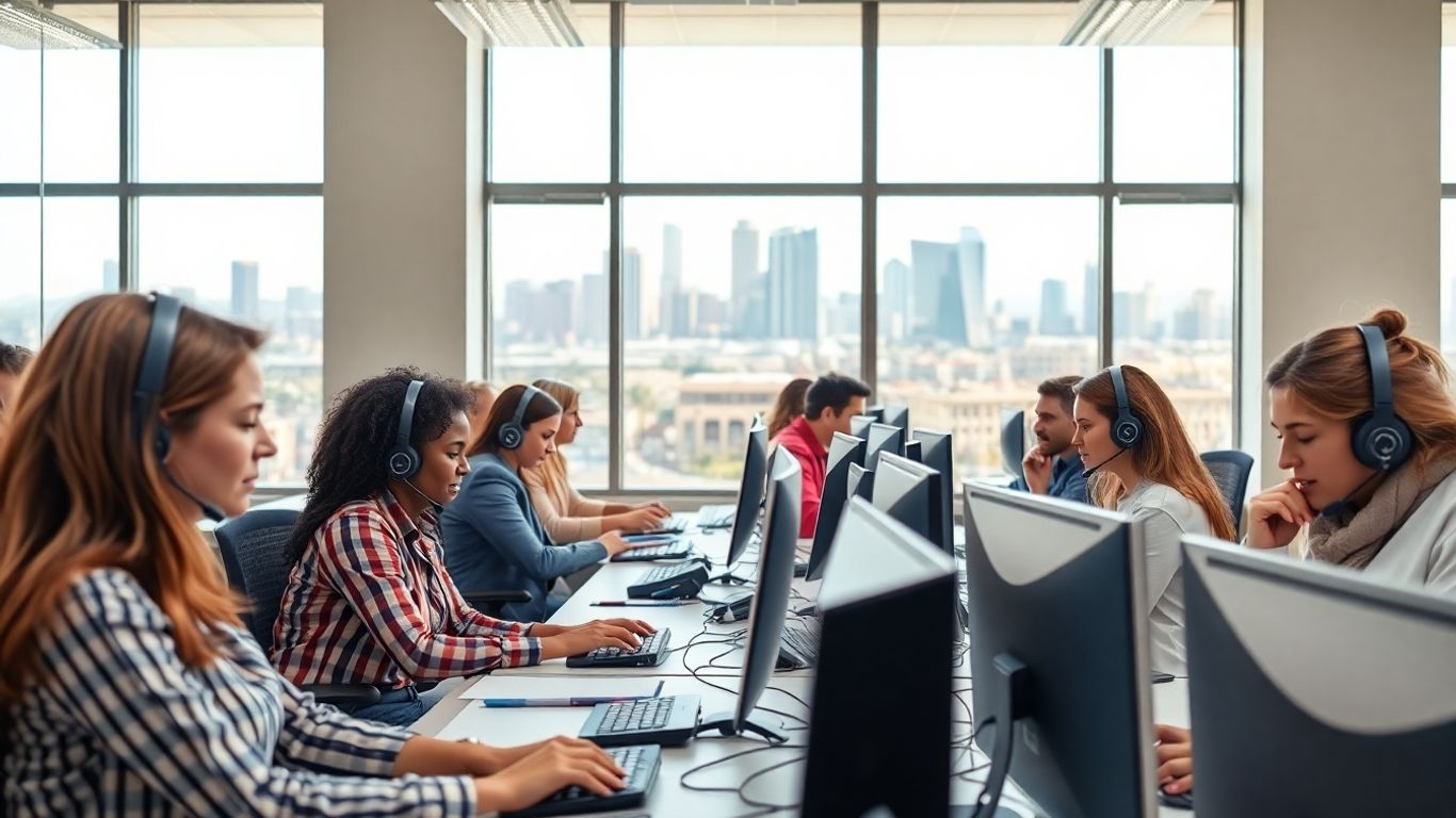 Customer service agents in Chandler office answering calls