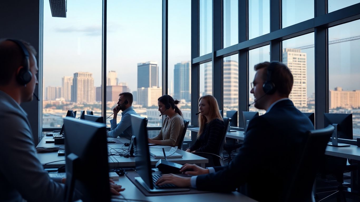 Office staff answering calls in Glendale business office