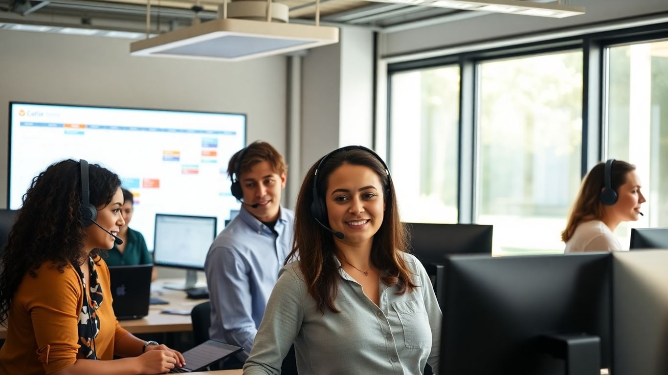 Busy team managing calls and appointments efficiently