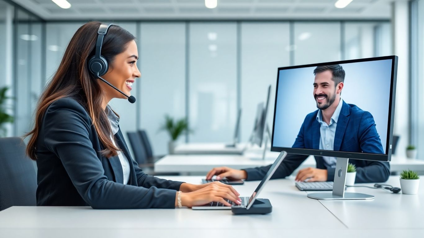 Customer service agent using AI answering service