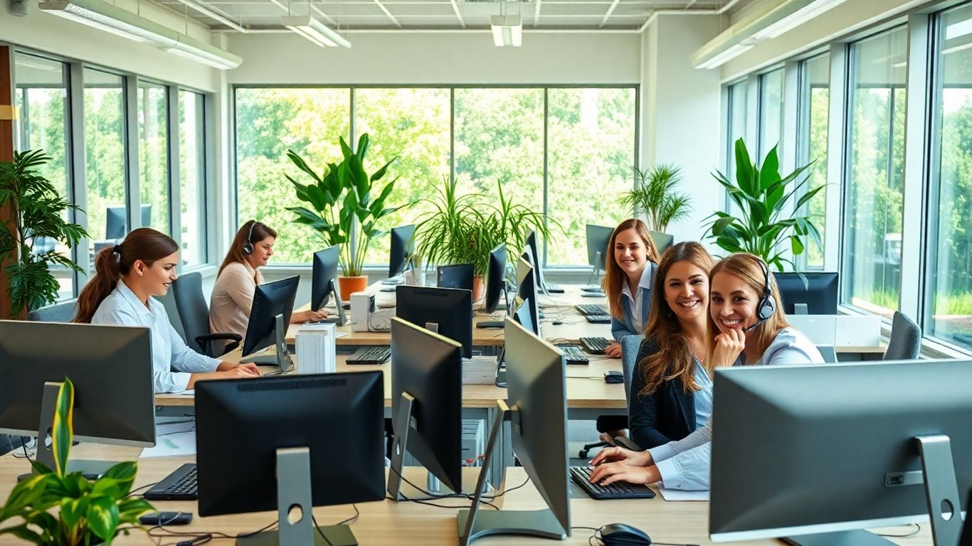 Receptionists answering phones in modern Tallahassee office