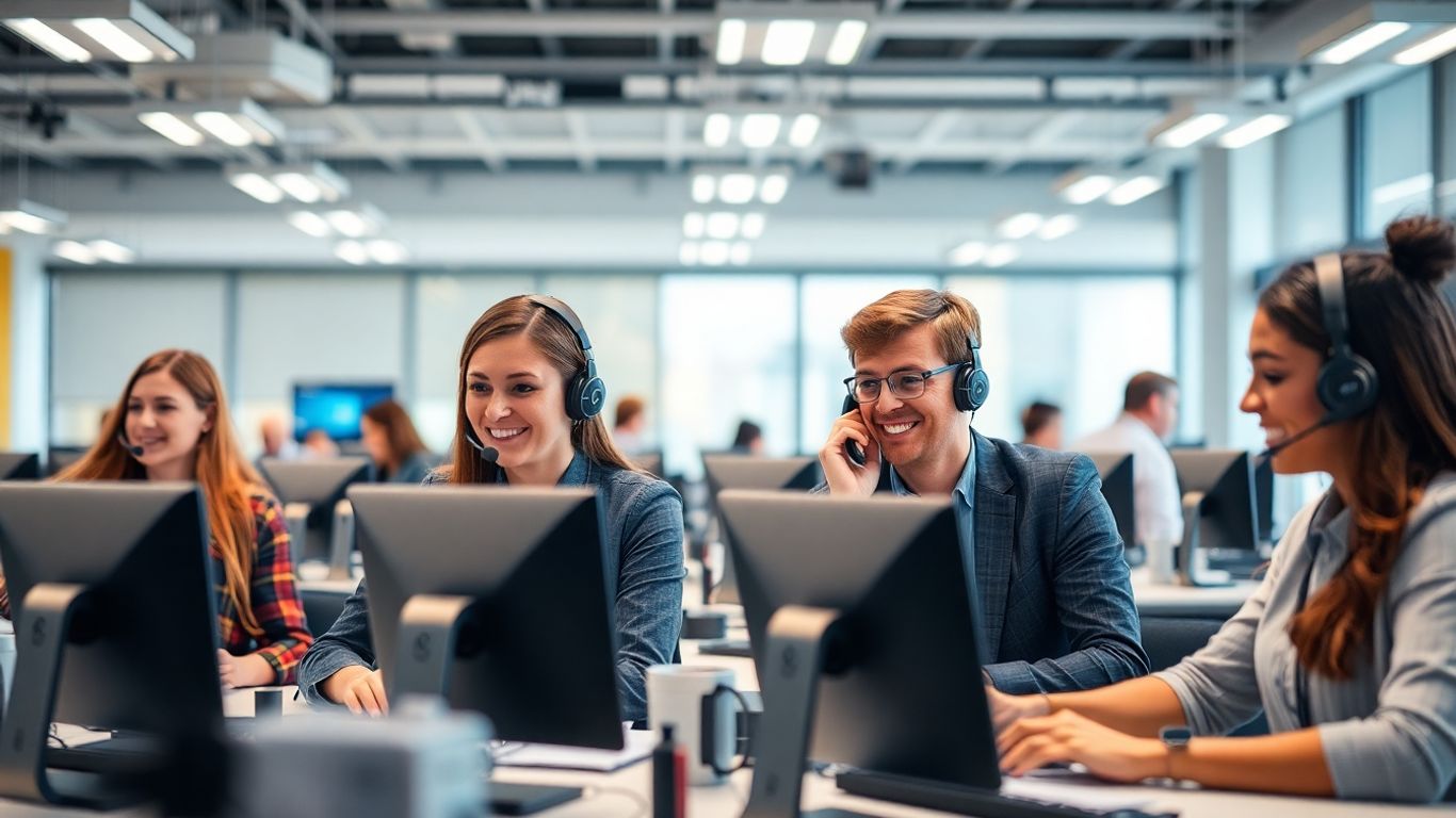 Professional call center agents providing 24/7 customer support.