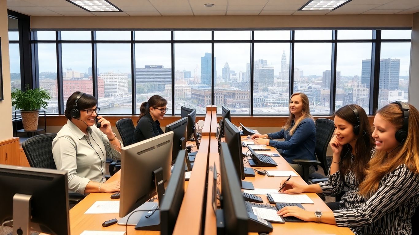 Receptionists answering phones in Winston-Salem office setting