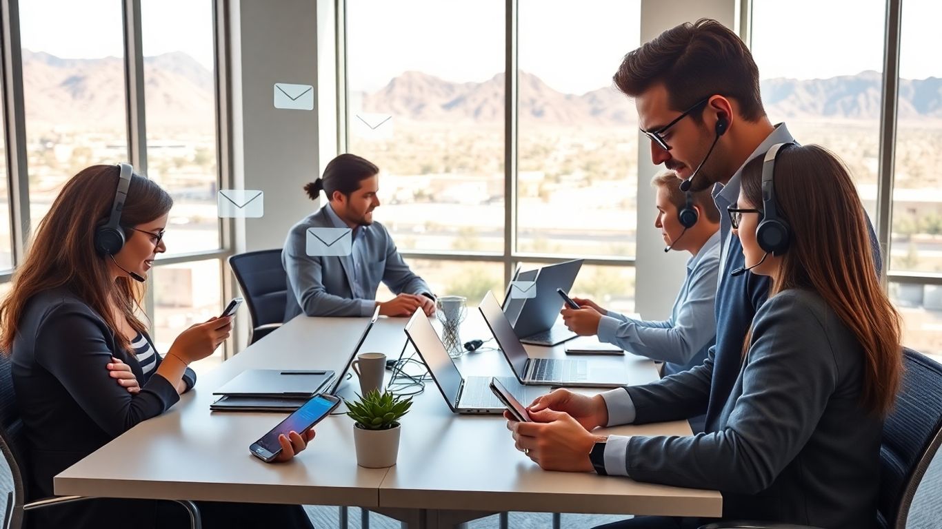 People using AI voicemail in Las Vegas office