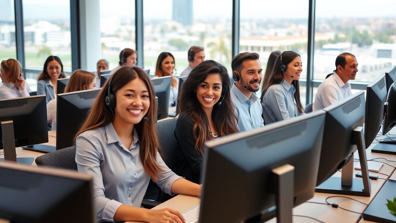 Customer service agents at work in Anaheim office