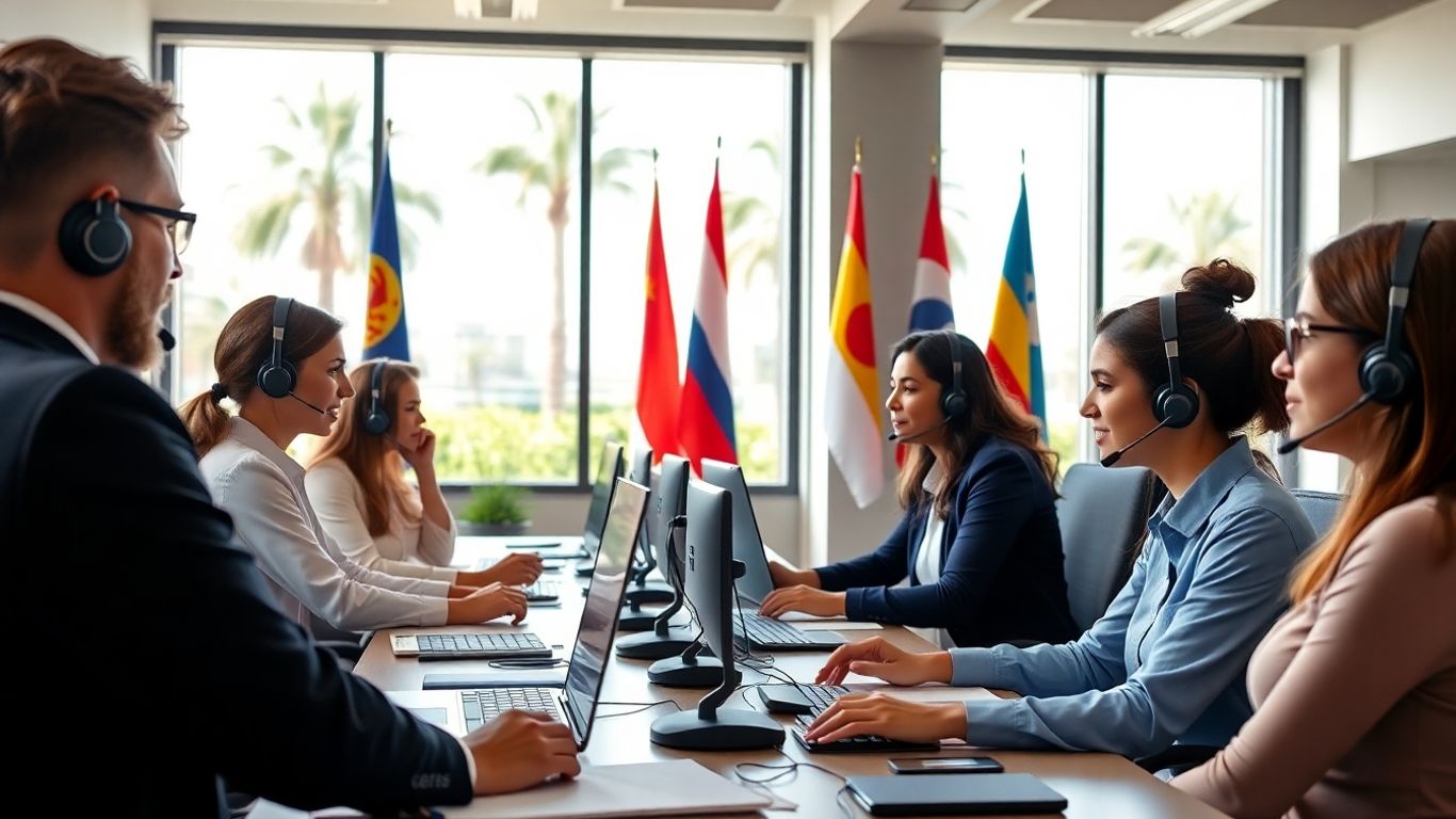 Multilingual call center agents in sunny Santa Ana office