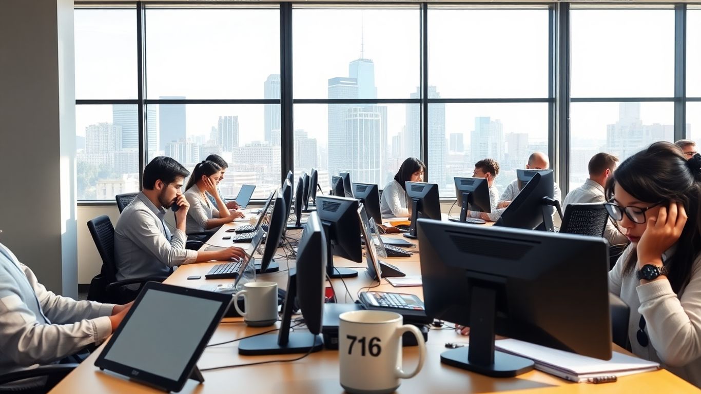 Buffalo office staff answering phones with 716 area code details