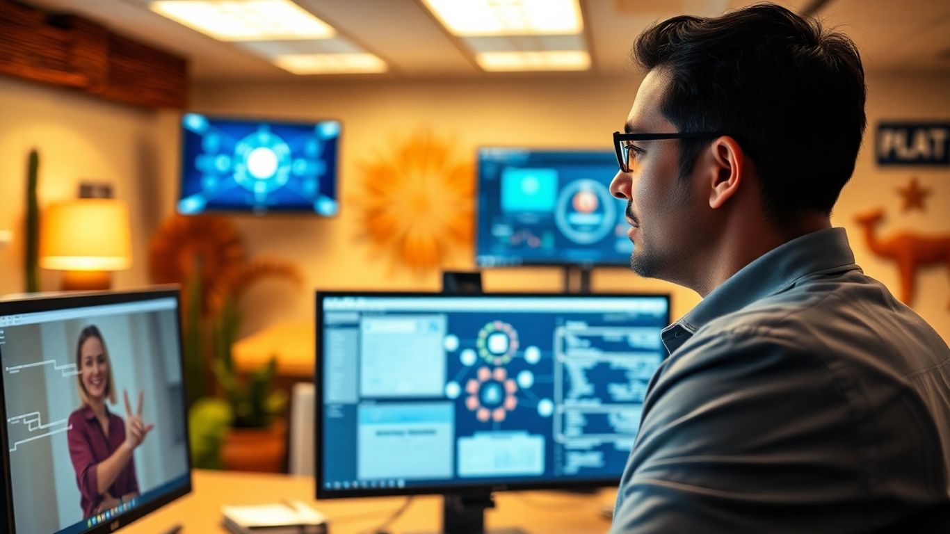 Business professional integrating systems in Albuquerque office