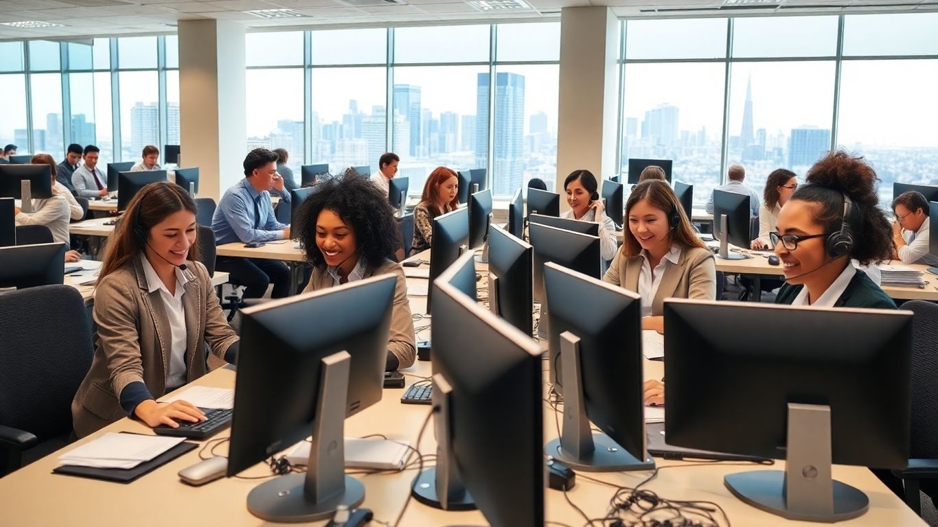 Kansas City office staff answering phones professionally
