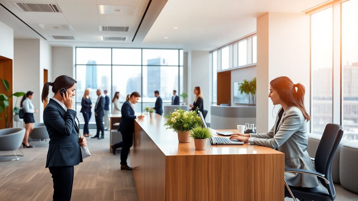 Indianapolis office receptionists answering business calls