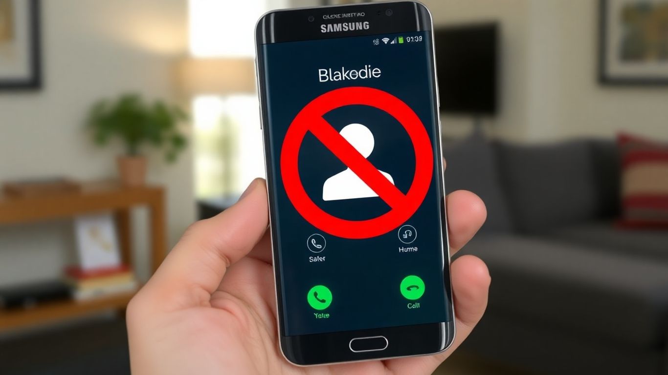 Samsung phone blocking a spam call incoming