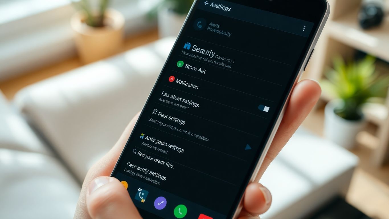 Person adjusting spam protection on Android smartphone
