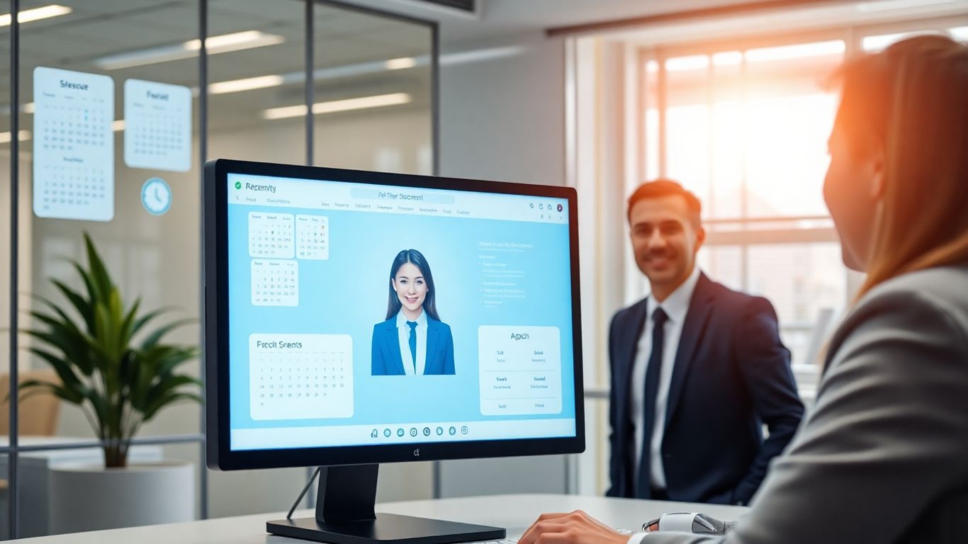 Virtual receptionist scheduling appointments in a modern office